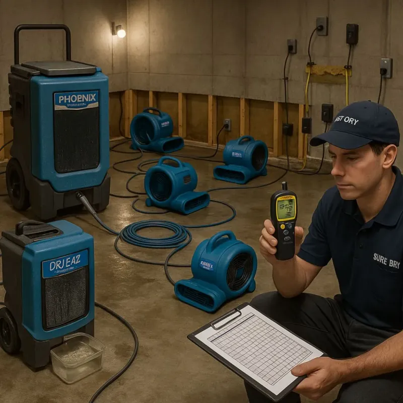Structural Drying and Dehumidification process in Berkeley Heights, NJ